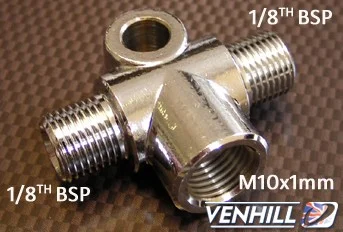 Conector tip T Venhill POWERHOSEPLUS 776/1 female M 10X1 convex seat to 1/8th BSP