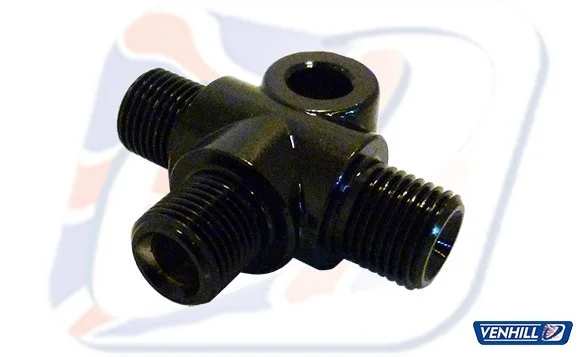 Conector tip T Venhill POWERHOSEPLUS 776/3/BLACK 1/8th BSP 'T' PIECE M6 mounting hole (black)