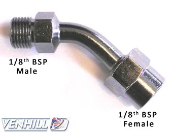Banjo Îmbinare pivotantă Venhill POWERHOSEPLUS E645 45 deg 1/8TH BSP cromat