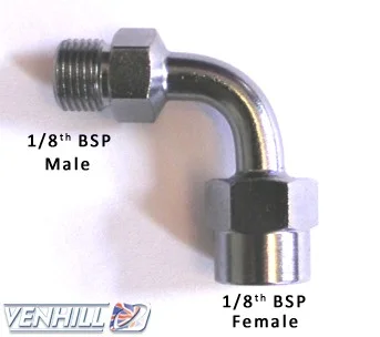 Banjo Îmbinare pivotantă Venhill POWERHOSEPLUS E690 90 deg 1/8 TH BSP cromat